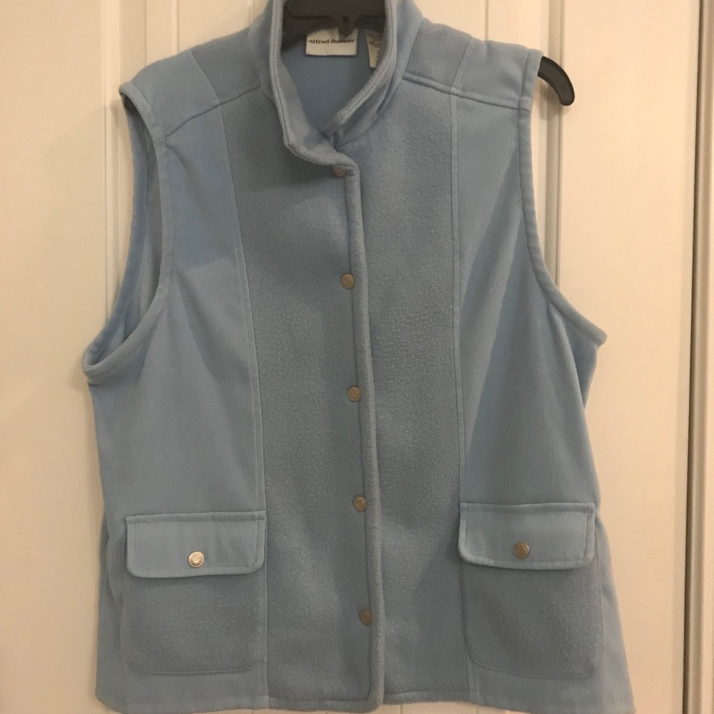 Lt Blue fleece and brushed cotton vest